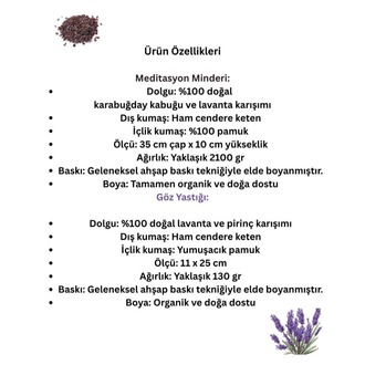 Sattva Meditasyon Minderi ve Göz Yastığı | 7 Çakra Ahşap Baskılı & Organik Boya