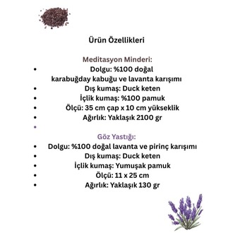 Üçüncü Göz Çakrası | Karabuğday Kabuklu Meditasyon Minderi & Lavantalı Göz Yastığı