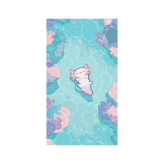 Sevimli Aksolotl Desenli Mousepad – Kawaii Aesthetic Mouse Pad, Pastel Masa Aksesuarı