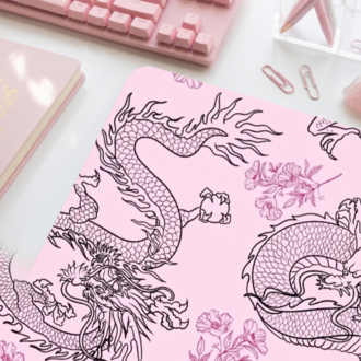 Ejderha Desenli Mousepad – Aesthetic Dragon Mouse Pad, Japon Tarzı Sanatsal Masa Aksesuarı