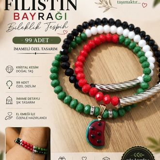 Filistin bayrağı bileklik tespih 