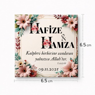 Söz,Nişan ve Düğün Hatırası (Hediyelik) 30 Adet (6.5x6.5cm)