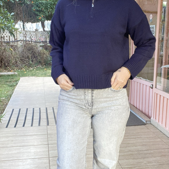 Lacivert triko kazak