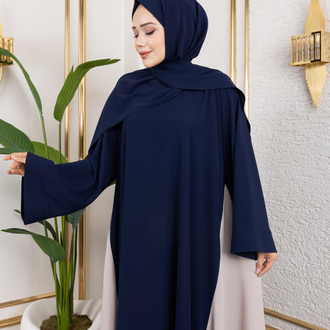 Lacivert Hürrem Abaya Elbise✨