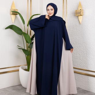 Lacivert Hürrem Abaya Elbise✨