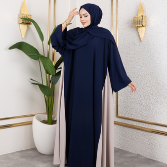 Lacivert Hürrem Abaya Elbise✨