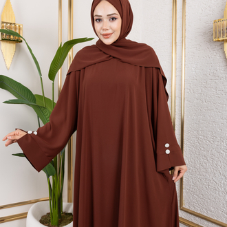 Kahverengi Nil Abaya✨