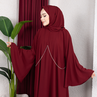 Saray asaleti hanzade abaya Elbise ✨ bordo rengi