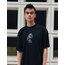 Oversize Rist Society Baskılı T-Shirt Siyah