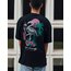 Oversize Rist Society Baskılı T-Shirt Siyah
