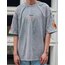 Oversize Born Again Baskılı T-Shirt Gri