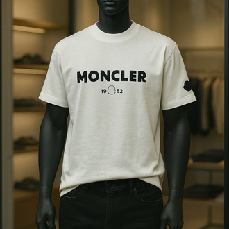 Moncler beyaz baskılı erkek tshırt beyaz