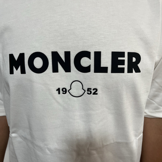 Moncler beyaz baskılı erkek tshırt beyaz