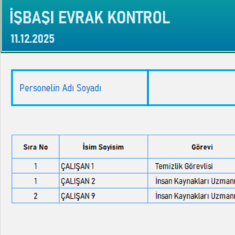Excel Personel Kayıt Programı