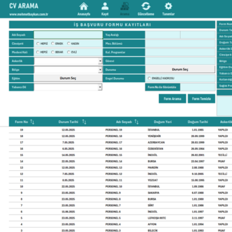 Excel CV Kayıt Programı