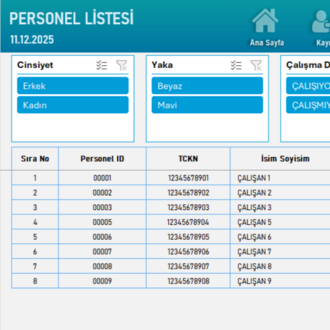 Excel Personel Kayıt Programı