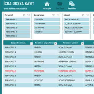 Excel İcra Takip Programı