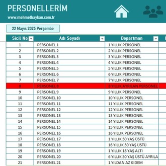 Excel Yıllık İzin Takip Programı