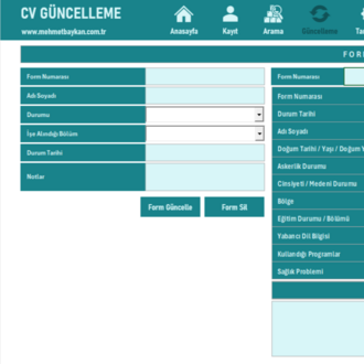 Excel CV Kayıt Programı