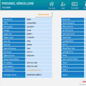 Excel Personel Kayıt Programı