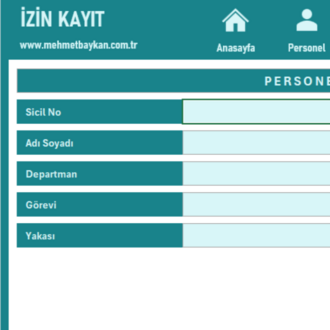 Excel Personel İzin Yönetim Sistemi