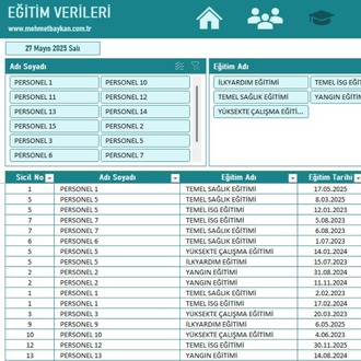 Excel Periyodik Eğitim Takip Programı