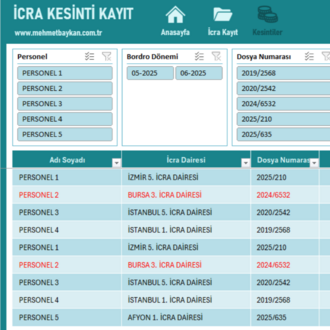 Excel İcra Takip Programı