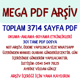MEGA PDF ARŞİVİ – Oku, Anla, Boya ve Etkinlik Seti