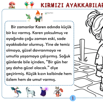 Kırmızı Ayakkabılar Oku-Anla-Boya PDF