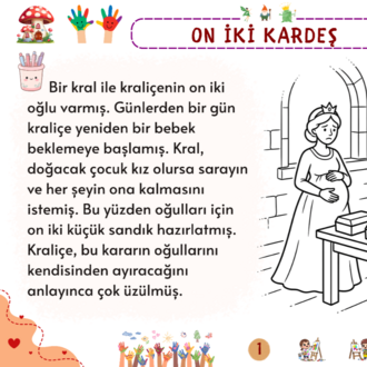 Grimm Masalları: On İki Kardeş Oku-Anla-Boya PDF