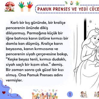 Grimm Masalları: Pamuk Prenses ve Yedi Cüceler Oku-Anla-Boya PDF