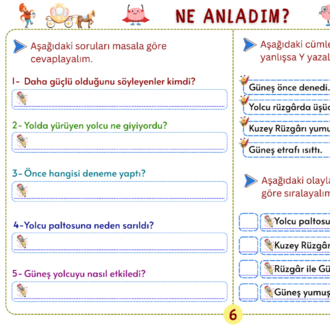 Ezop Fablları Bölüm 1 – Oku, Anla, Boya PDF Seti