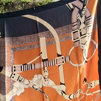 Turuncu -Laciver Kemer Detaylı Fular