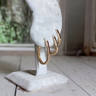 Gold Oval Üçlü Halka Küpe Seti