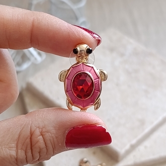 Kırmızı Kaplumbağa Küpe