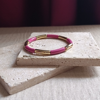 Pembe-Gold Lastikli Bileklik