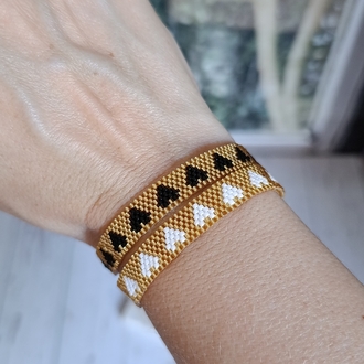 Beyaz Kalpli Gold Miyuki Bileklik
