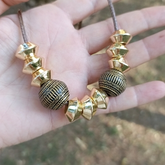Eskitme Topcuk Detaylı Gold Kolye