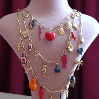 ZR Model Charmlı Üçlü Kolye