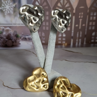 Dövme Plaka Mat Silver Kalp Küpe