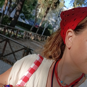 El Örgüsü Kırmızı Bandana