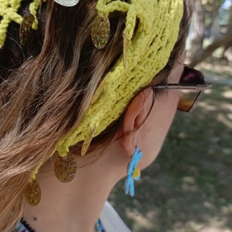 El Örgüsü Sarı Pullu Bandana