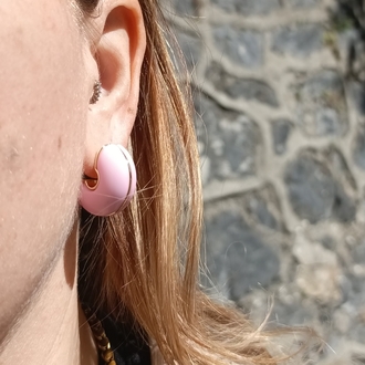 Pembe Bombeli Küpe
