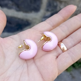 Pembe Bombeli Küpe