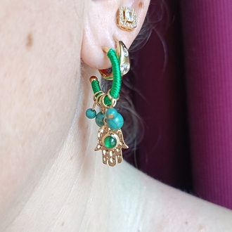 Fatma Ana Eli Yeşil Halka Küpe