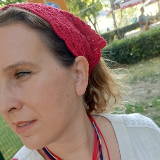 El Örgüsü Kırmızı Bandana