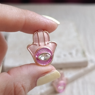 Pembe Mineli Fatma Ana Eli Küpe