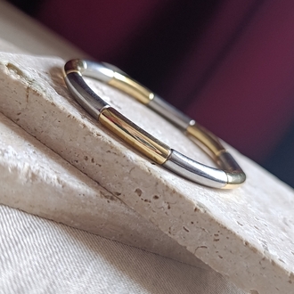 Gold-Silver Lastikli Bileklik