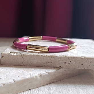 Pembe-Gold Lastikli Bileklik
