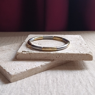 Gold-Silver Lastikli Bileklik